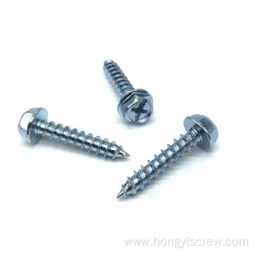 Blue white zinc Hex Head Self Tapping Screw